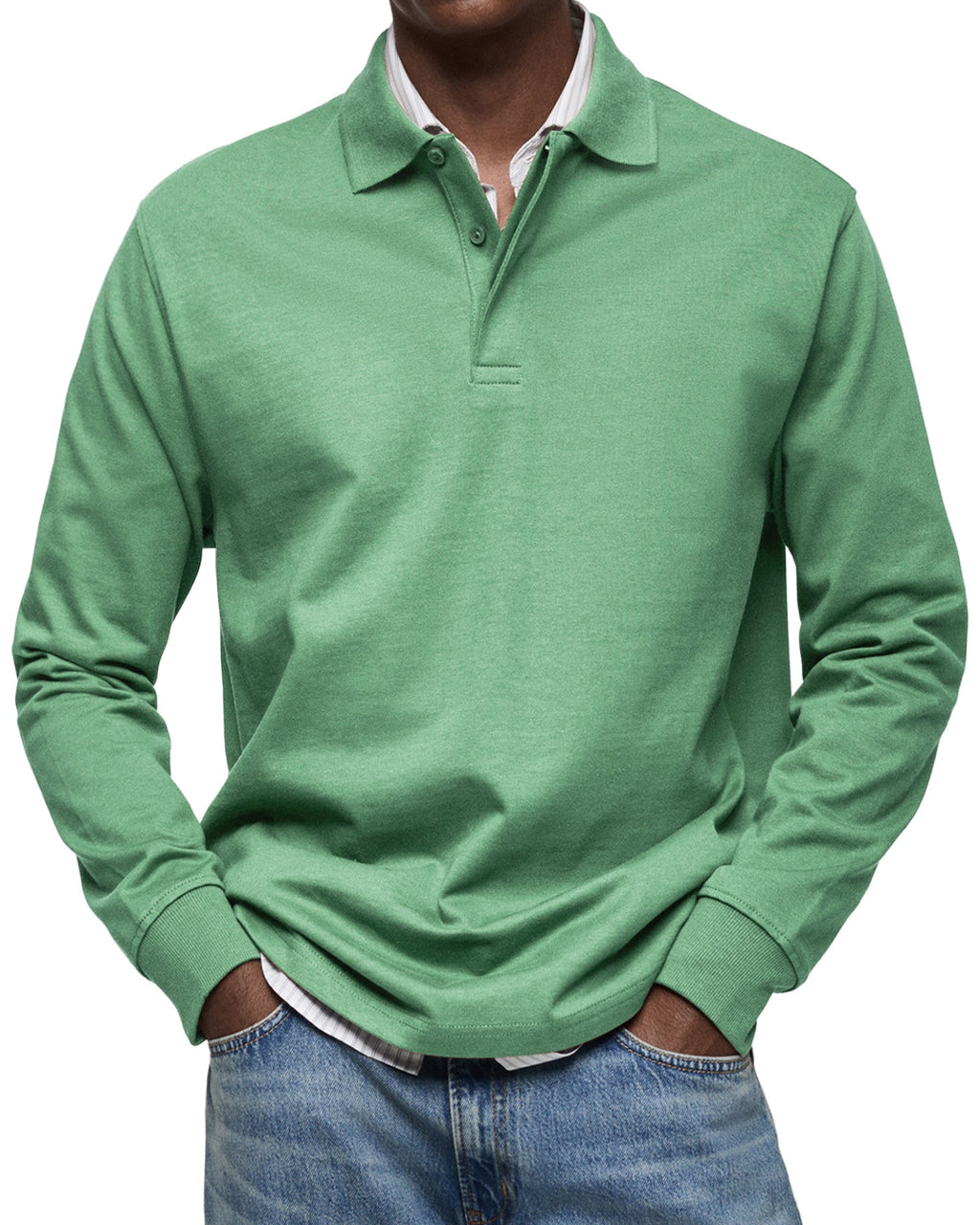 Ethan – Klassisches Herren Langarm-Poloshirt mit Knopfleiste