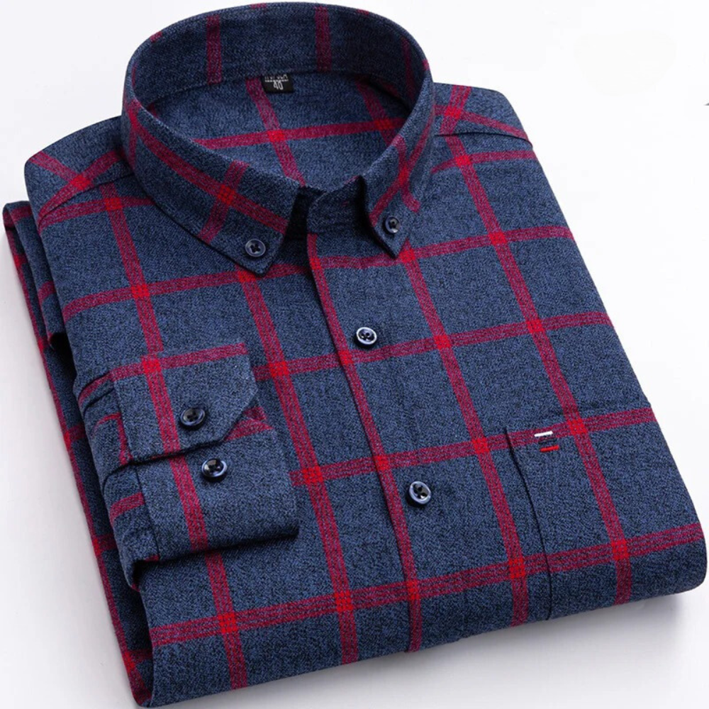 James – Kariertes Langarmhemd mit Button-Down-Kragen Herren