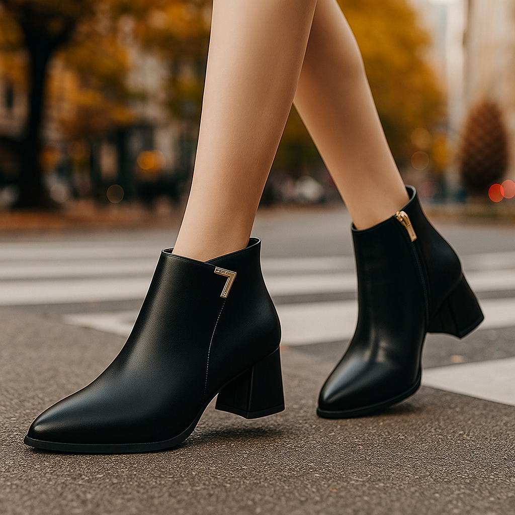 Ava – Elegante Ankle Boots mit Blockabsatz Damen