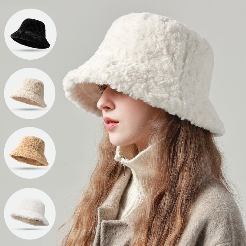 Mila – Flauschiger Winter-Bucket Hat für Damen