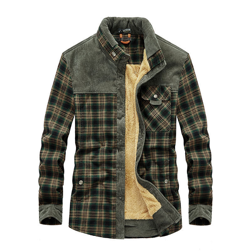 Marco - Herren Baumwolle Flanellhemd kariert gefüttert Winter warm Outdoor