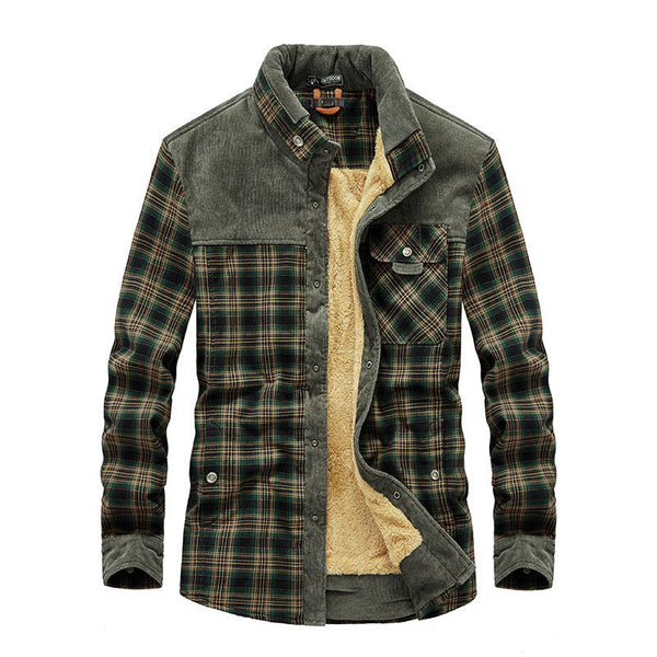 Marco - Herren Baumwolle Flanellhemd kariert gefüttert Winter warm Outdoor