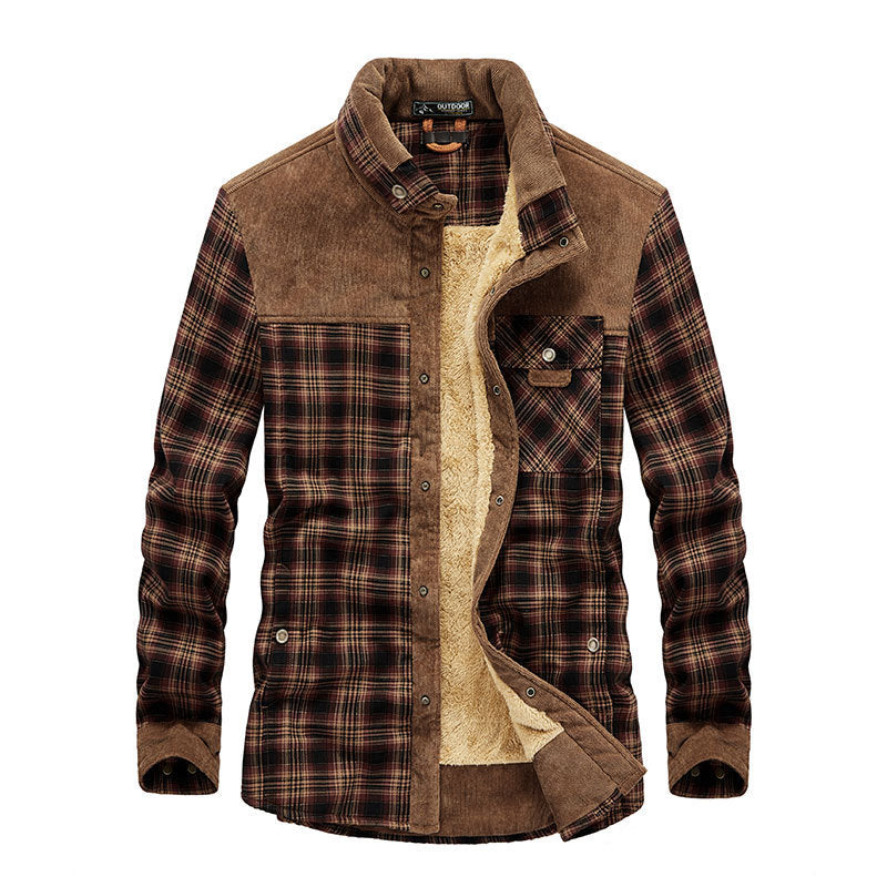 Marco - Herren Baumwolle Flanellhemd kariert gefüttert Winter warm Outdoor