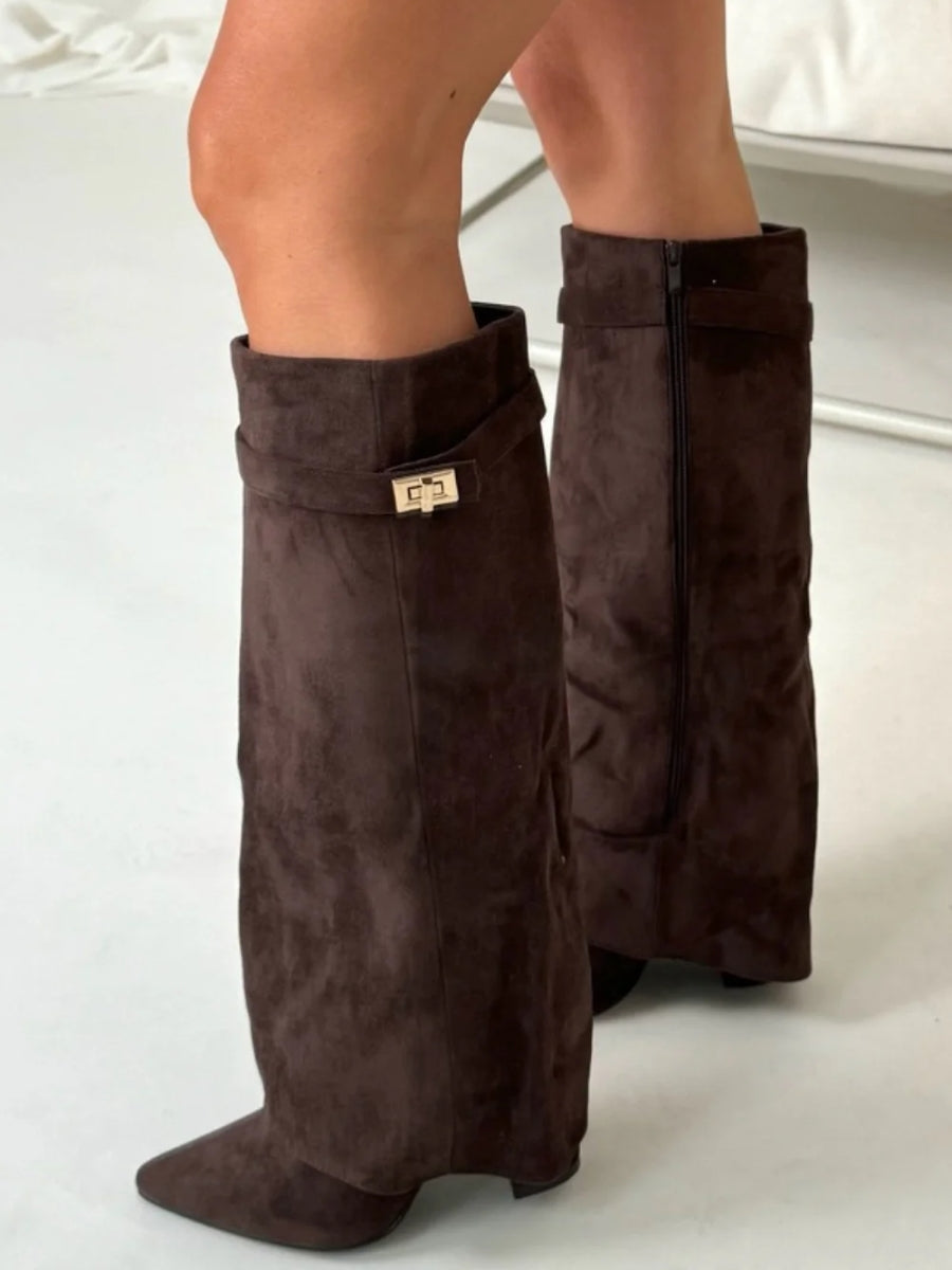 Amelia – Kniehohe Wildlederstiefel Damen