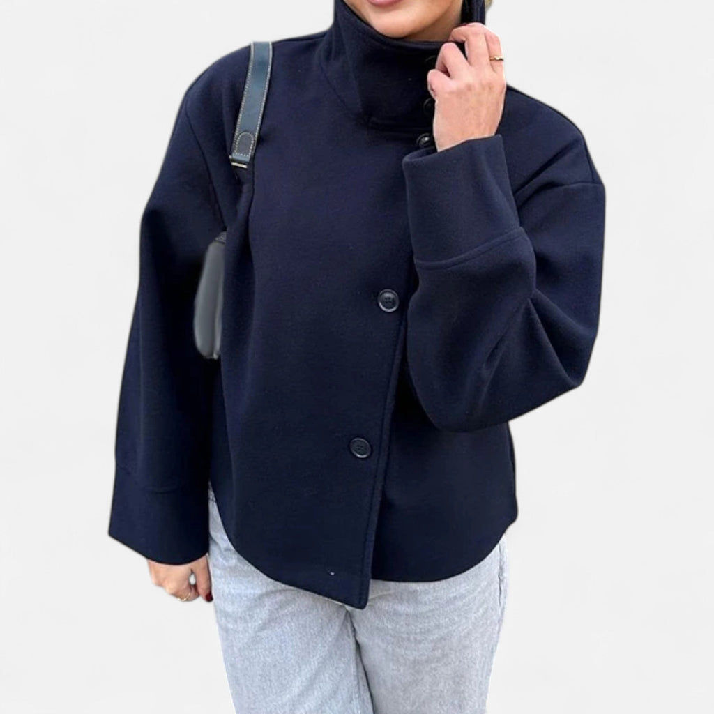 María – Elegante Damen Kurzjacke mit modernem Stehkragen