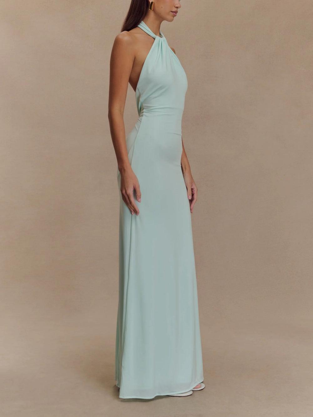 Lena – Elegantes Neckholder-Maxikleid für Damen