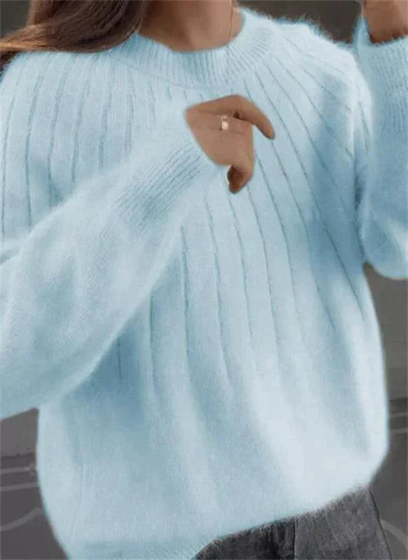 Amelie - Damen Kaschmir Strickpullover mit Strukturmuster Winter