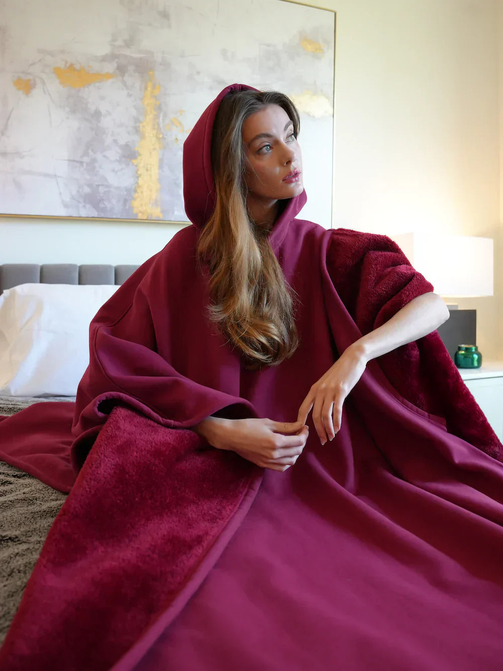 Adrian - Herren Poncho mit Kapuze bequem