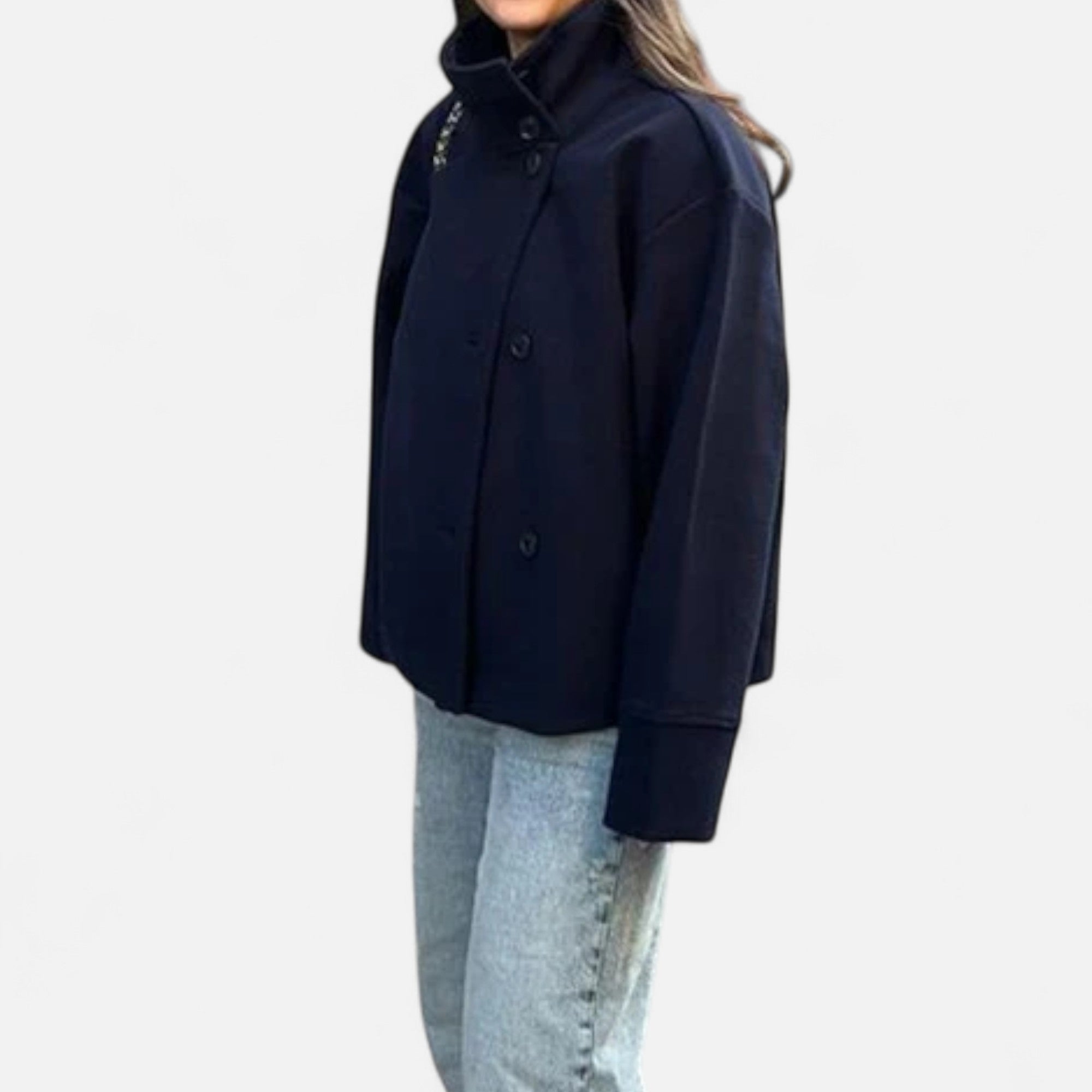 María – Elegante Damen Kurzjacke mit modernem Stehkragen