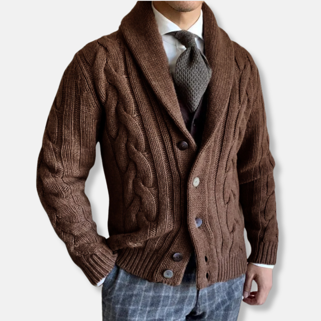 Lucas – Herren Strickjacke Mit Schalkragen