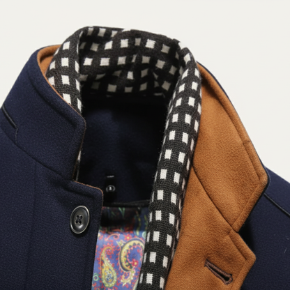 Lucas – Strukturierter Herren Wintermantel mit Stehkragen