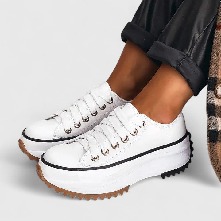 Jimena – Modische Damen Plateau-Sneaker mit Retro-Frontkappe