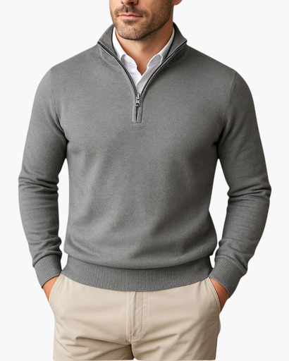 Henry – Moderner Feinstrick Herren Troyer Pullover