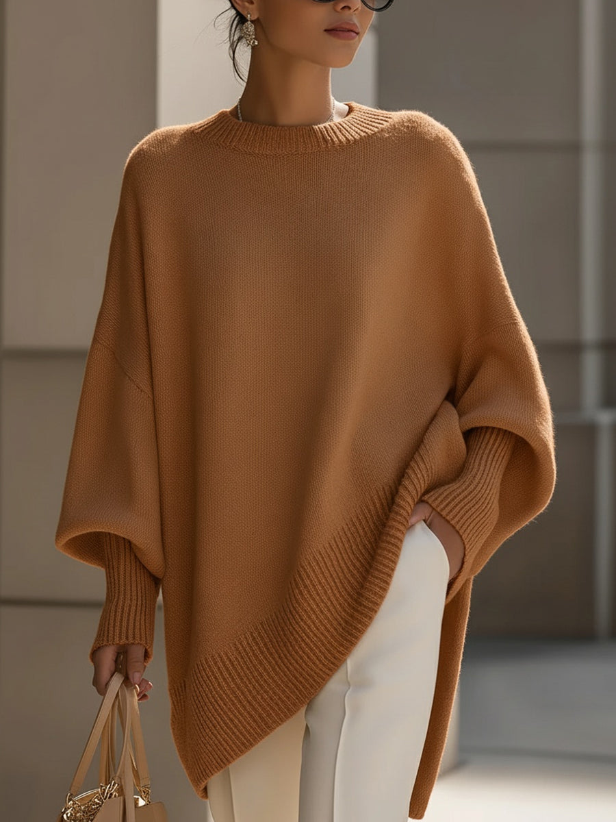 Elena – Elegantes Oversize-Strickponcho Damenoberteil