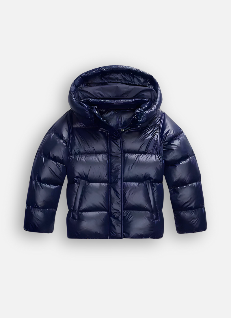 Lena – Glänzende Oversize-Pufferjacke mit großer Kapuze für Damen