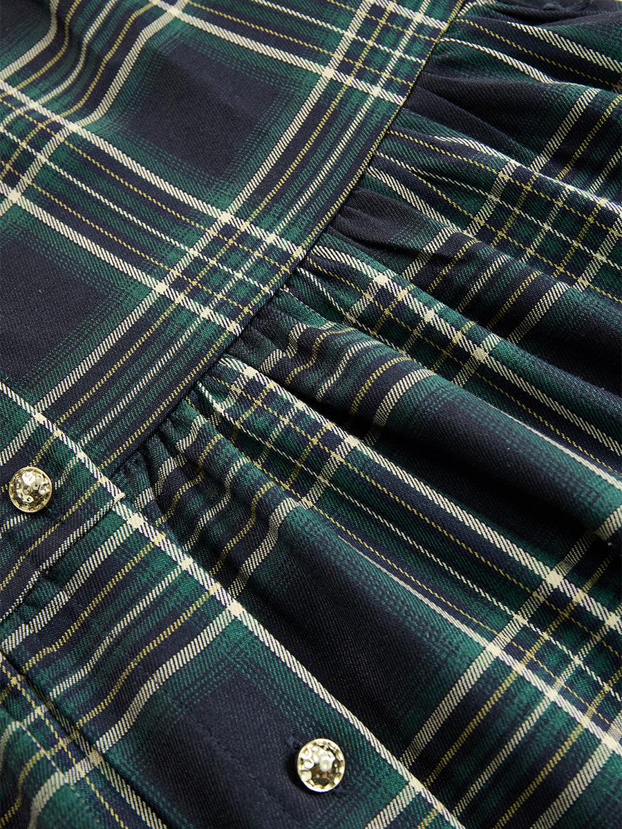 Helena – Kariertes Maxikleid mit Knopfleiste