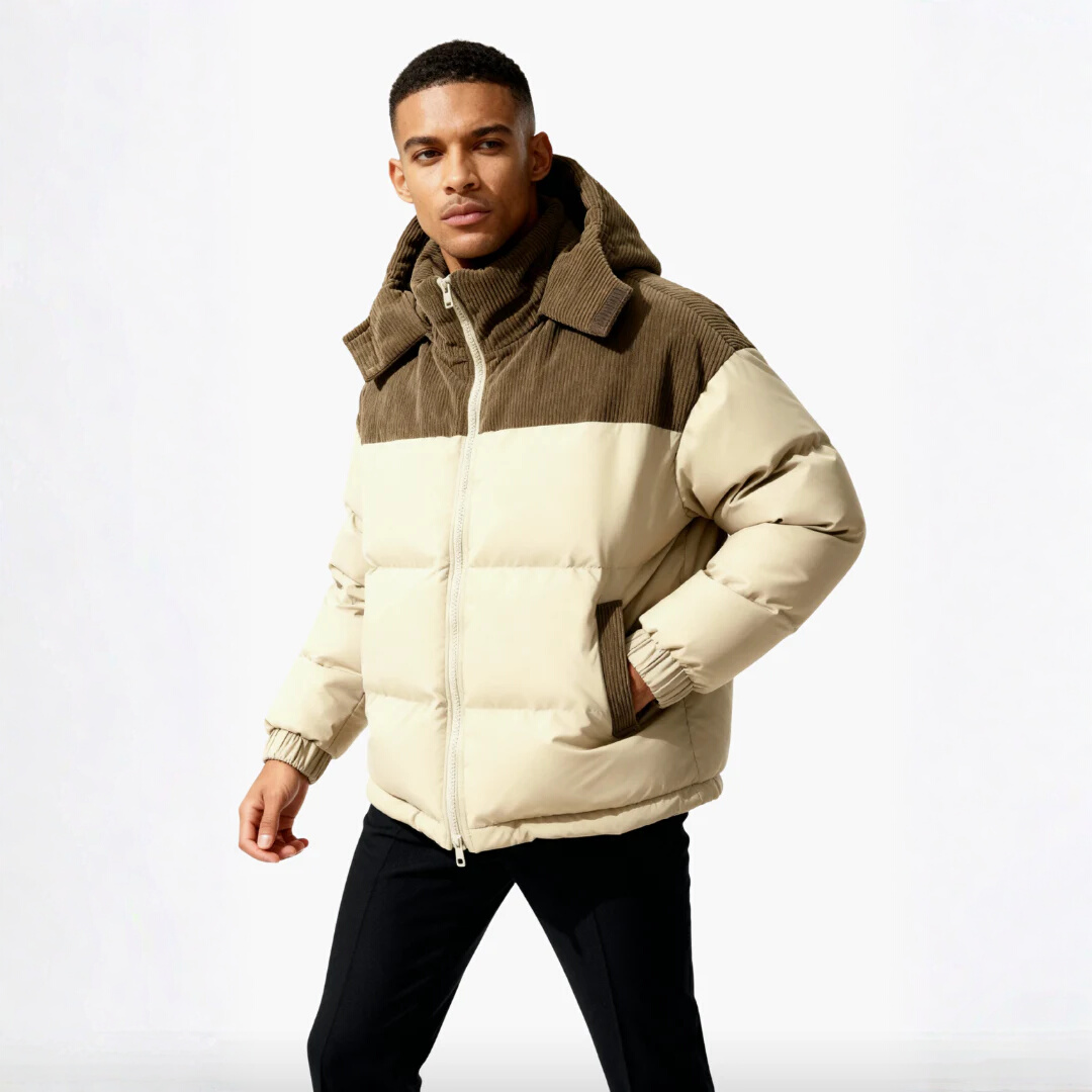 Álvaro – Modische Stepp Herren Winterjacke mit Kapuze