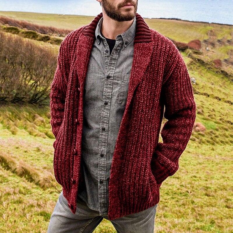 James – Grob gestrickte Herren Strickjacke