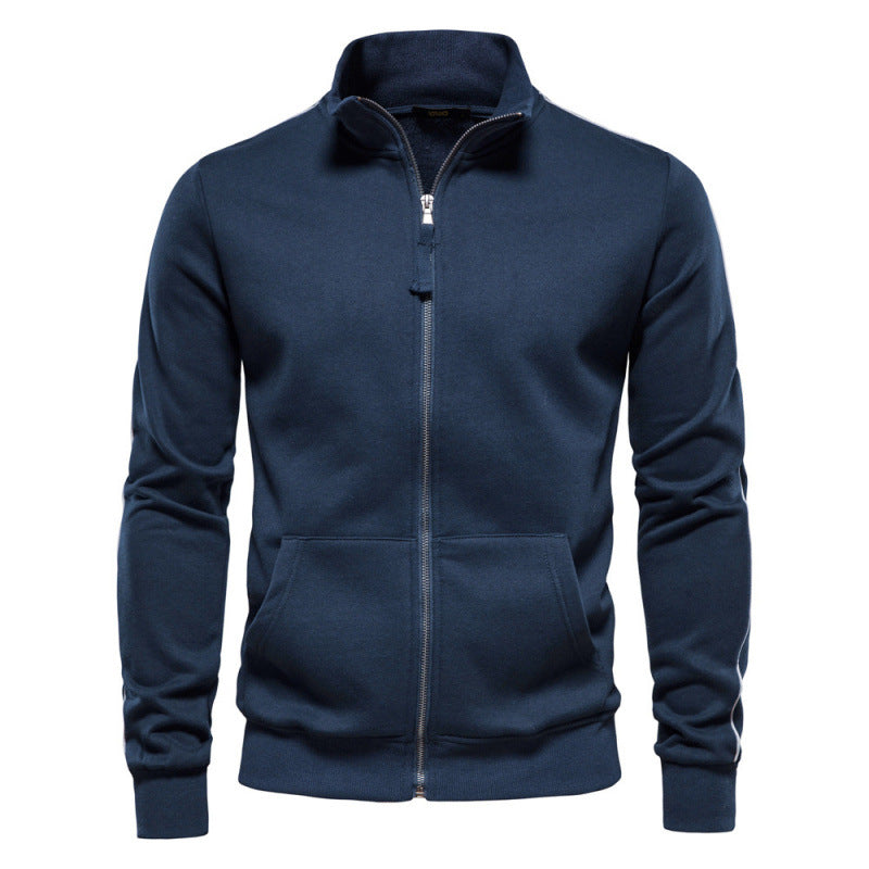 Ethan – Minimalistische Herren Zip-Sweatjacke mit Stehkragen