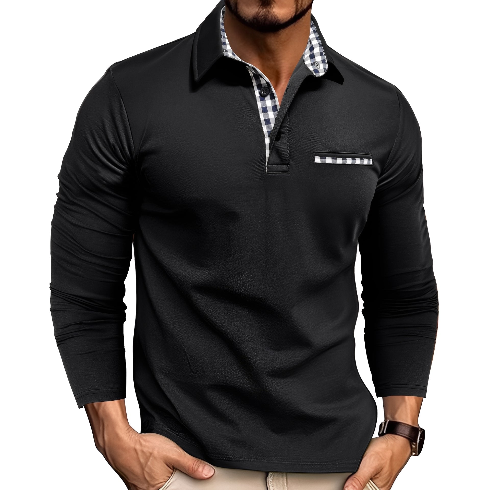 Mason – Modernes Karodetail-Poloshirt Herren