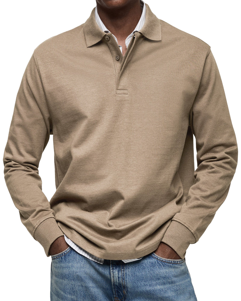 Ethan – Klassisches Herren Langarm-Poloshirt mit Knopfleiste