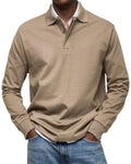Leonardo - Herren Poloshirt langarm mit Knopfleiste