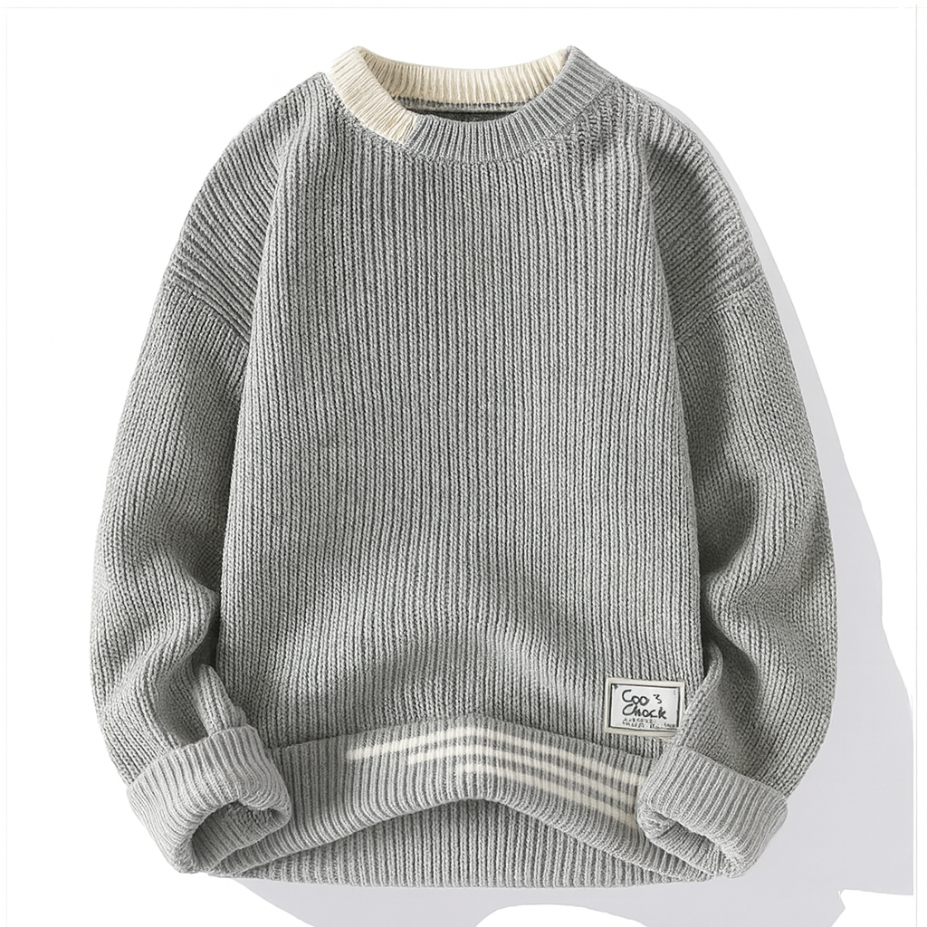 Lucas – Strukturierter Herren Strickpullover mit Rundhalsausschnitt