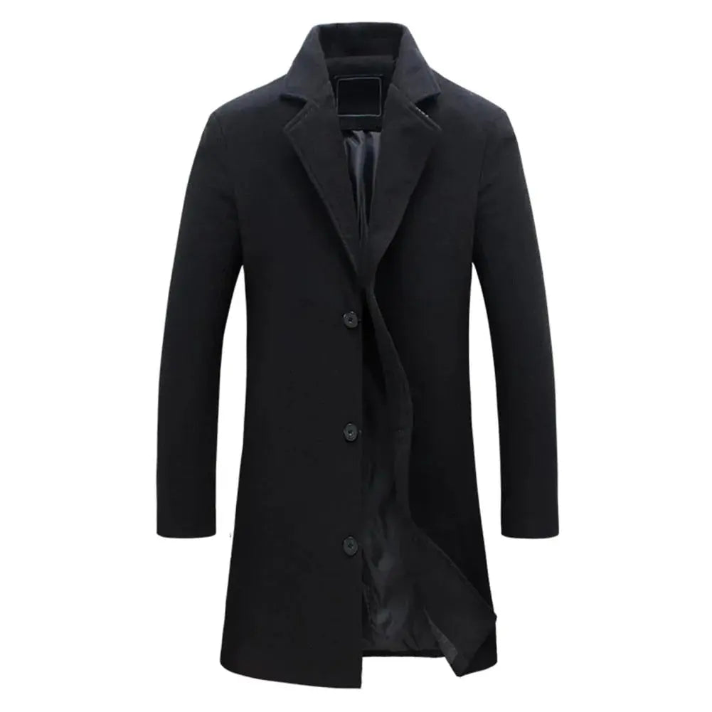Eleganter Herren-Wintermantel mit taillierter Passform und Knopfleiste - J&B - 3 - Annoboutique