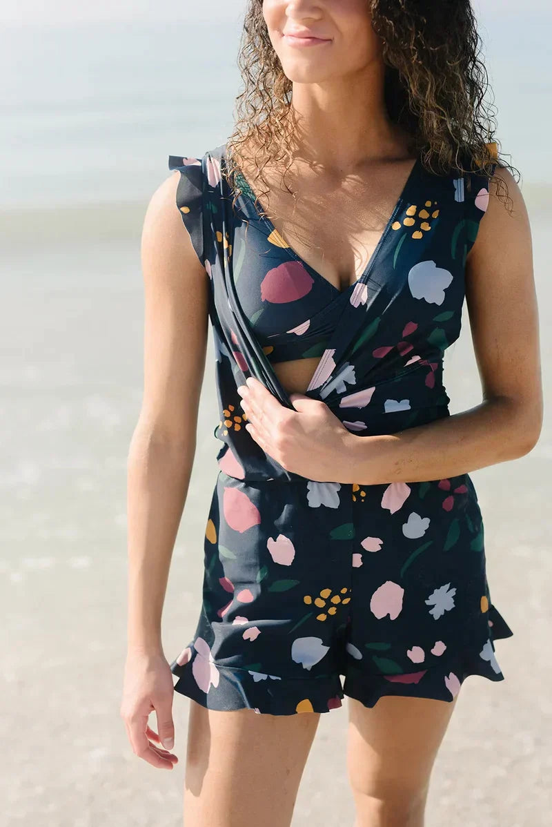 Mila – Ärmelloser Wickel Kurzoverall