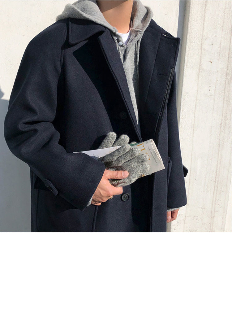 Ethan – Herren Wollmantel Oversize mit Knopfleiste
