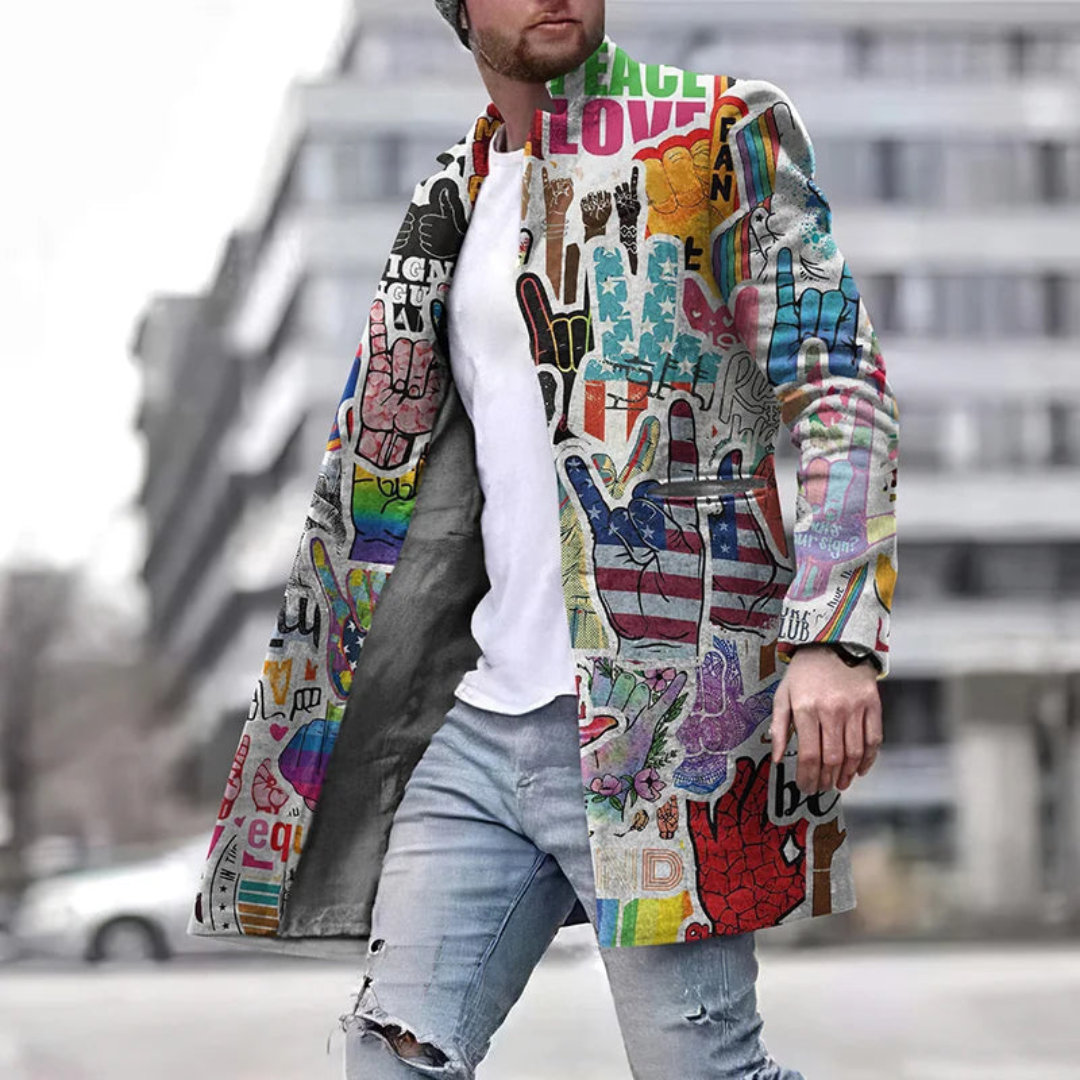 Noah – Herren Statement-Mantel mit Grafikdesign