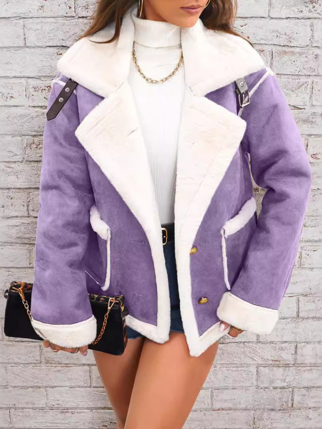 Marisol – Damen Winterjacke mit Kunstpelzfutter und Reverskragen
