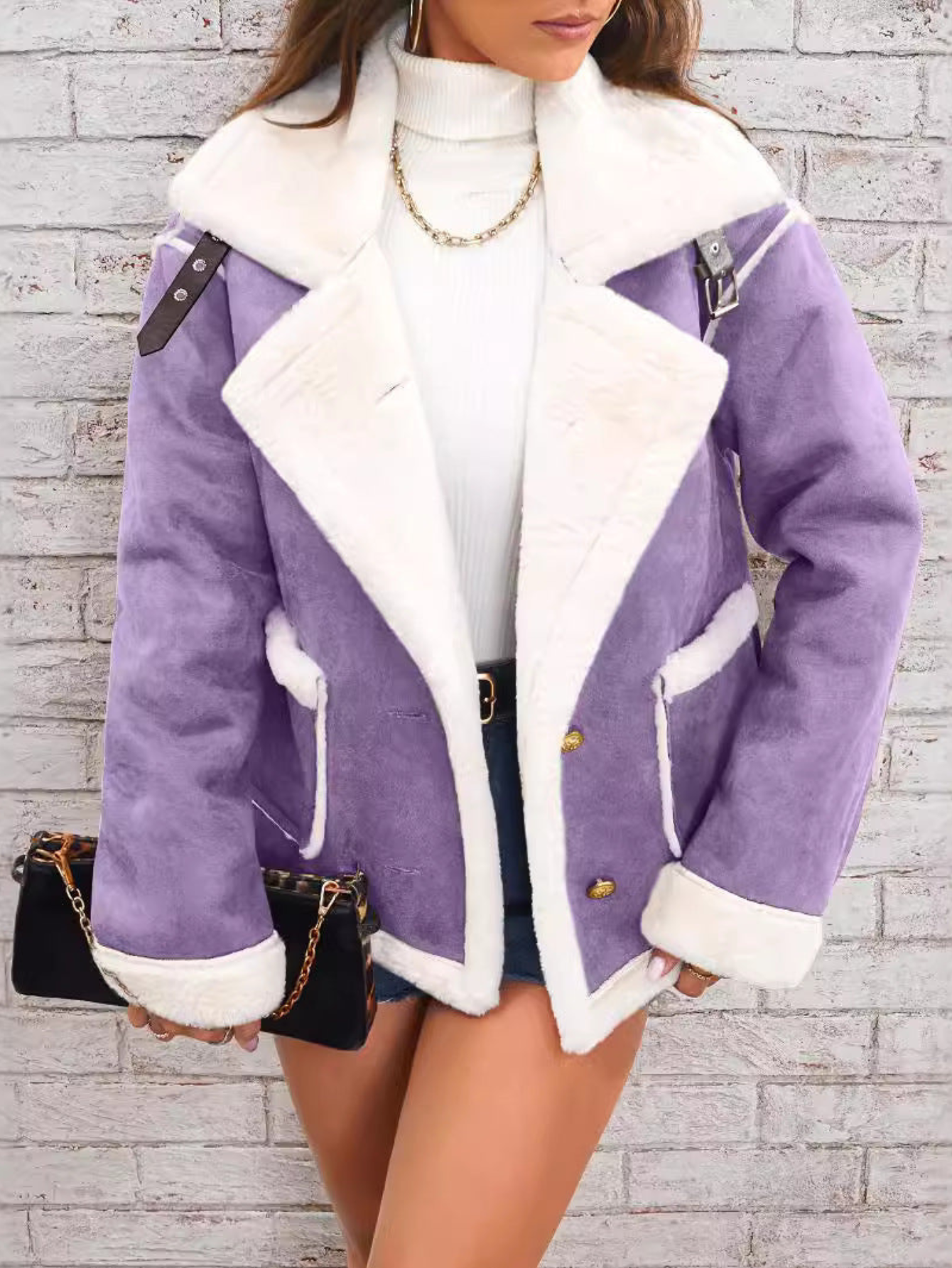 Marisol – Damen Winterjacke mit Kunstpelzfutter und Reverskragen