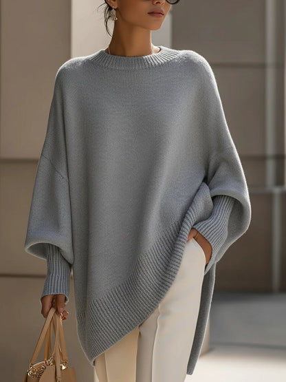 Isabella – Eleganter ponchoartiger Strickpullover