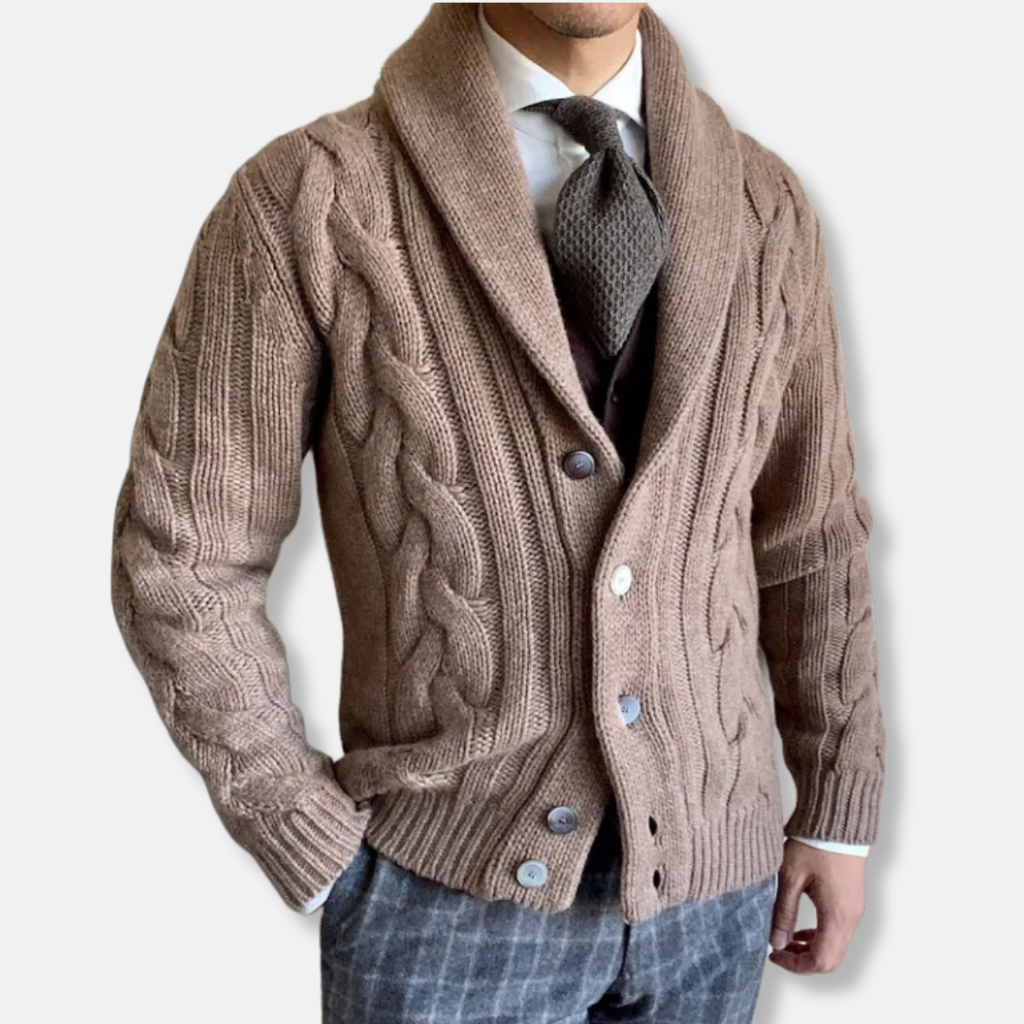 Lucas – Herren Strickjacke Mit Schalkragen