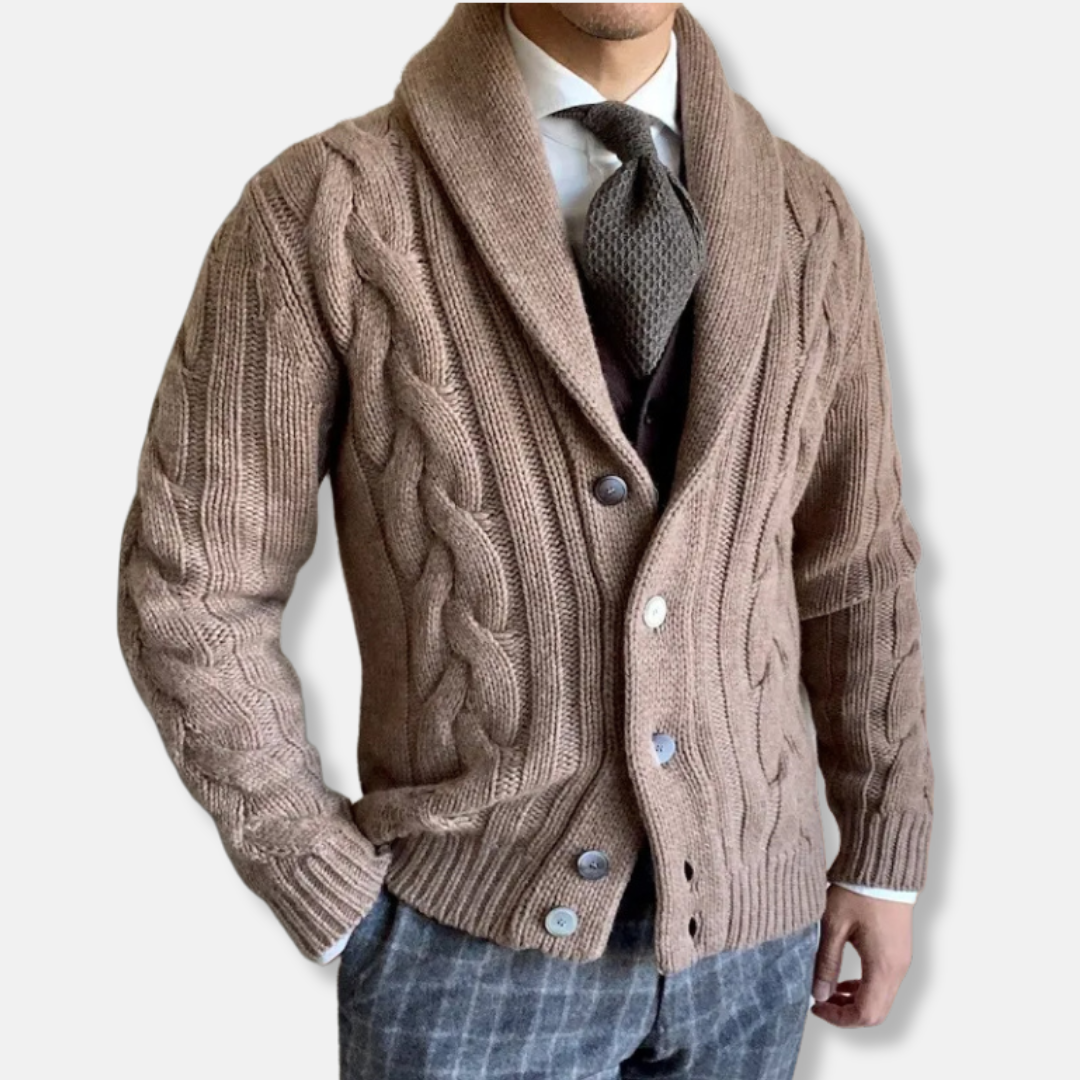 Lucas – Herren Strickjacke Mit Schalkragen