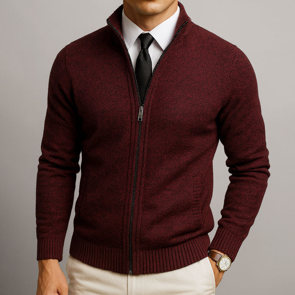 Henry – Elegante Feinstrick Herren Strickjacke mit Reißverschluss