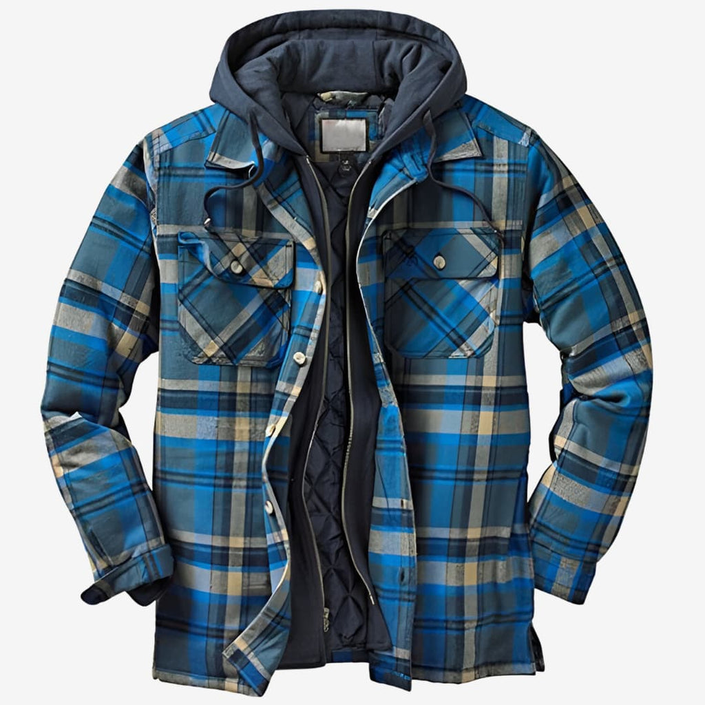 Milan - Herren Karohemdjacke mit Kapuze und Futter