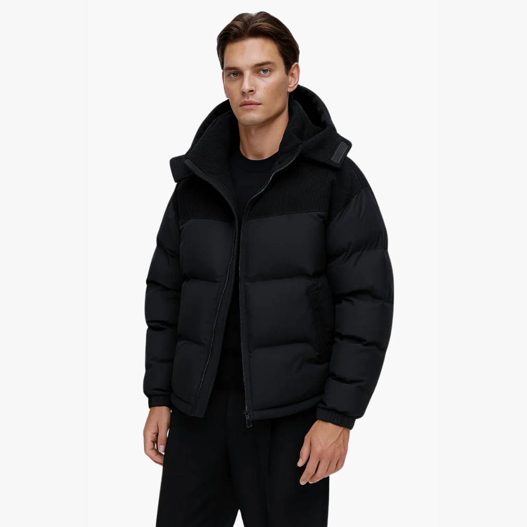 Álvaro – Modische Stepp Herren Winterjacke mit Kapuze