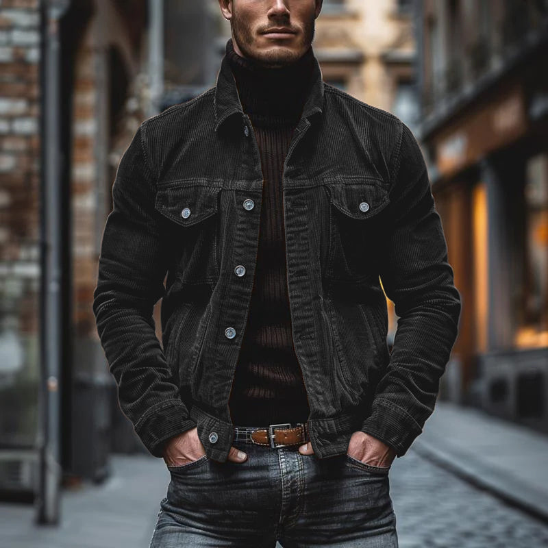 Rafael - Herren Cordjacke mit Knopfleiste