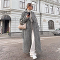 Sofia – Damen Mantel mit Hahnentritt-Muster Oversize