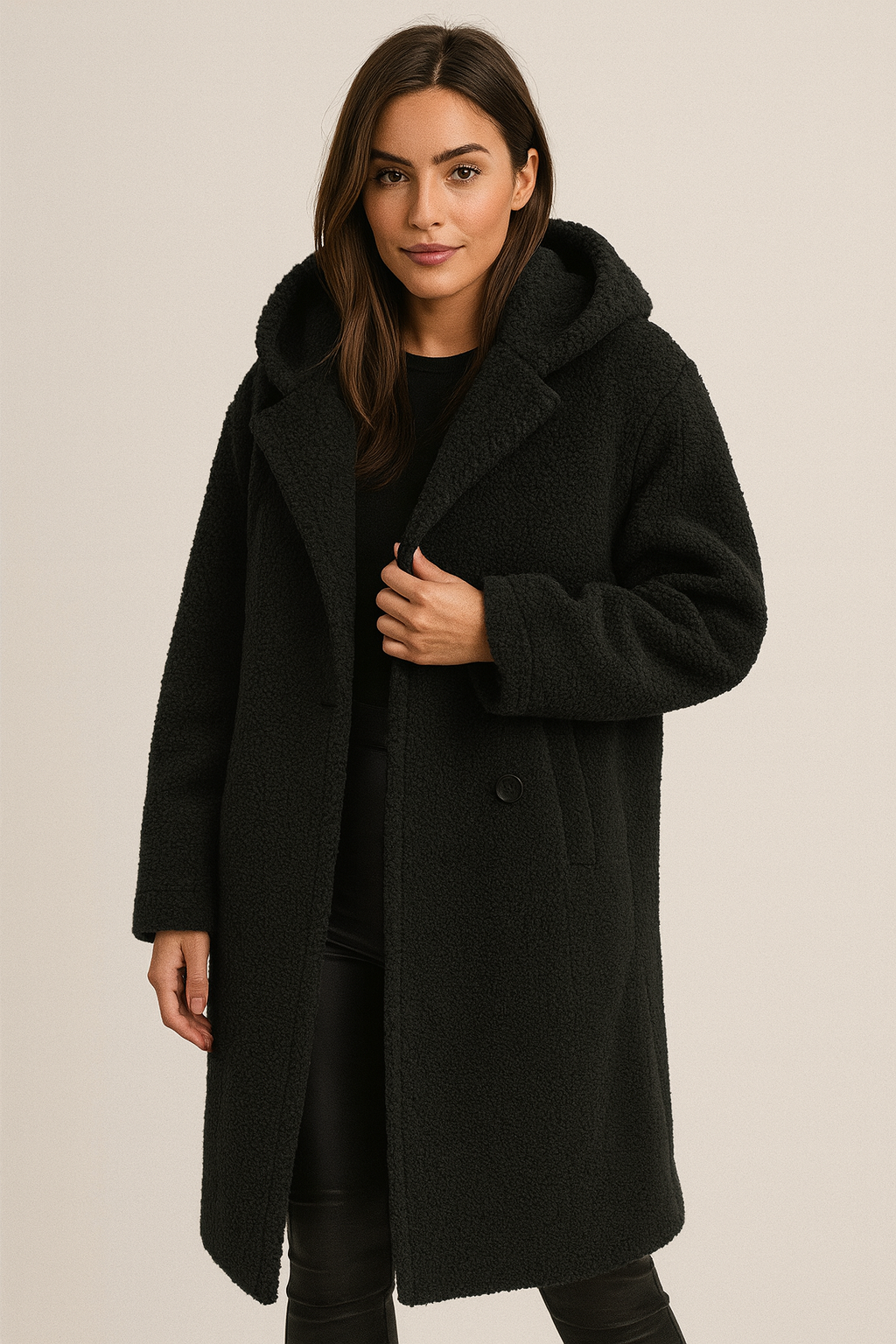 Alba – Damen Teddy-Mantel Mit Kapuze