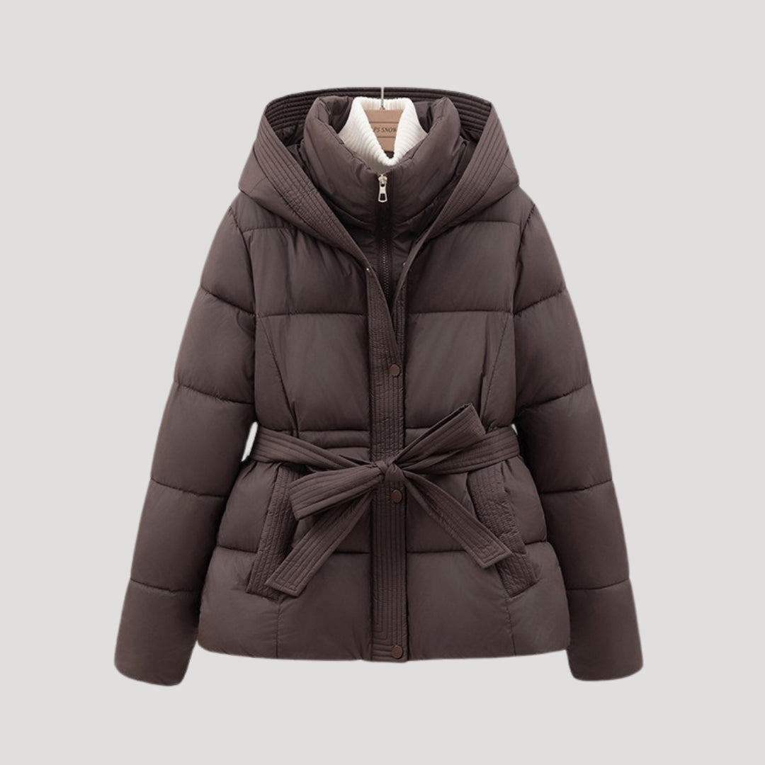 Amara – Taillierte Gefütterte Damen Winterjacke mit Kapuze