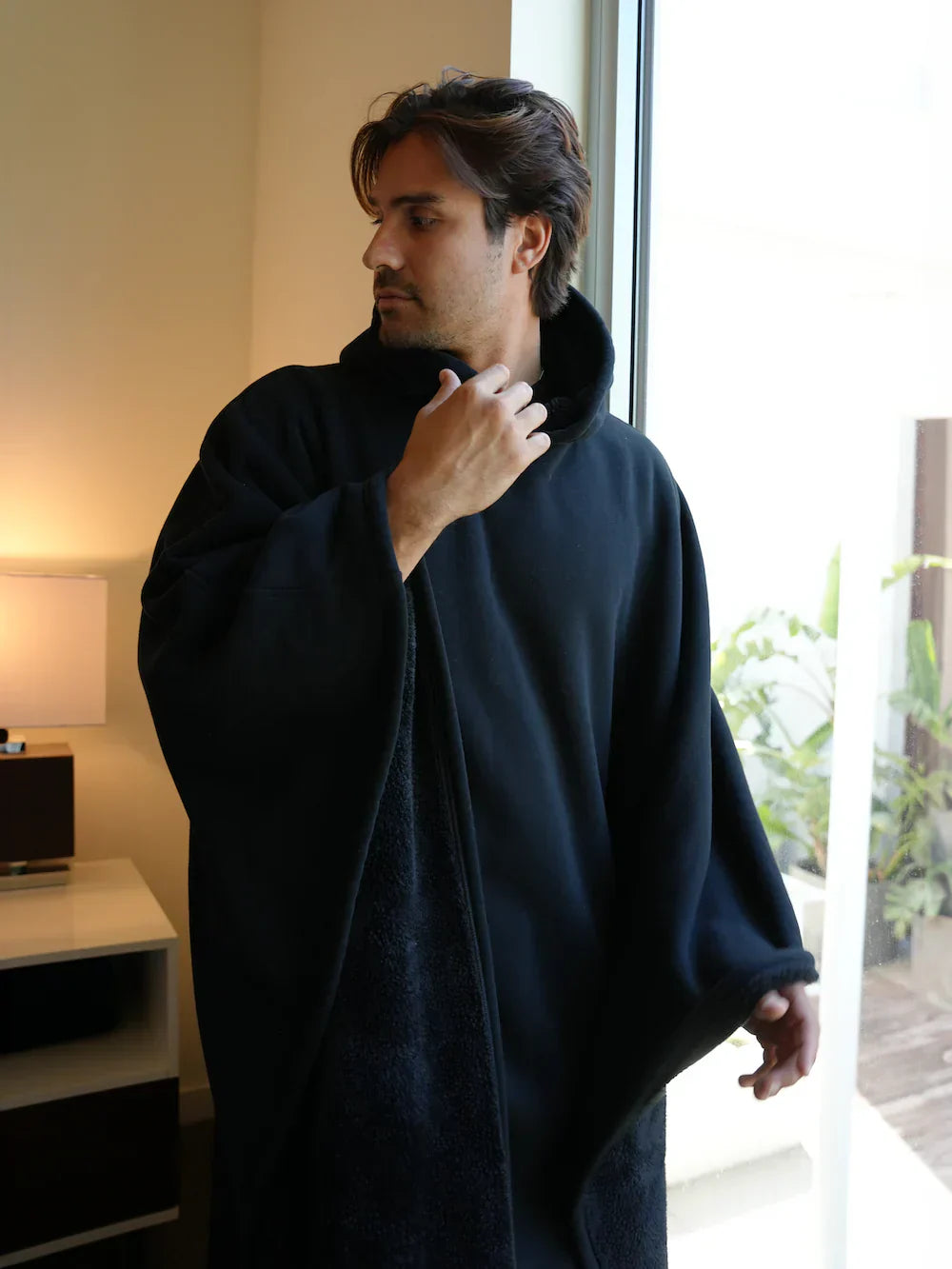 Adrian - Herren Poncho mit Kapuze bequem