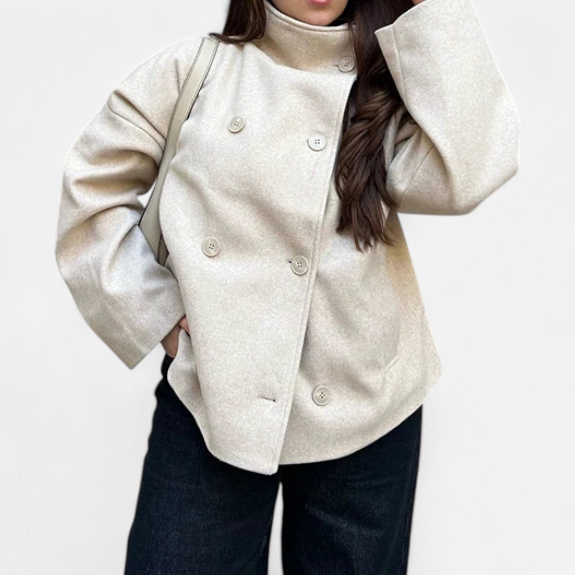 María – Elegante Damen Kurzjacke mit modernem Stehkragen