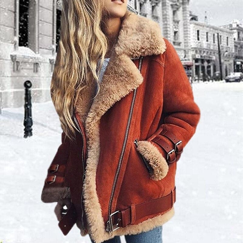 Amira – Oversize Lammfelljacke Damen