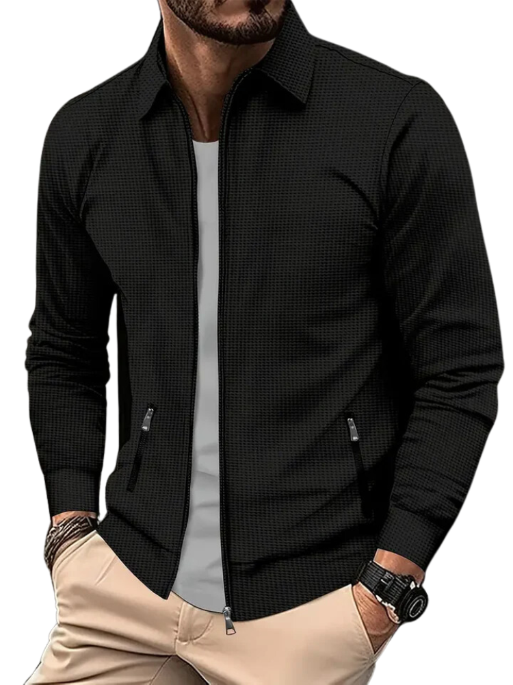 Elian – Herrenjacke mit Reißverschluss und Hemdkragen