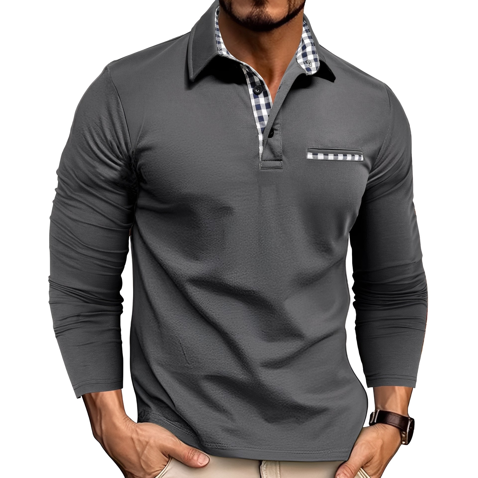 Mason – Modernes Karodetail-Poloshirt Herren