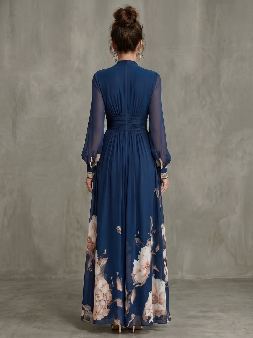 Elegantes Damen-Abendkleid mit V-Ausschnitt und fließendem Schnitt - J&B - 4 - Annoboutique