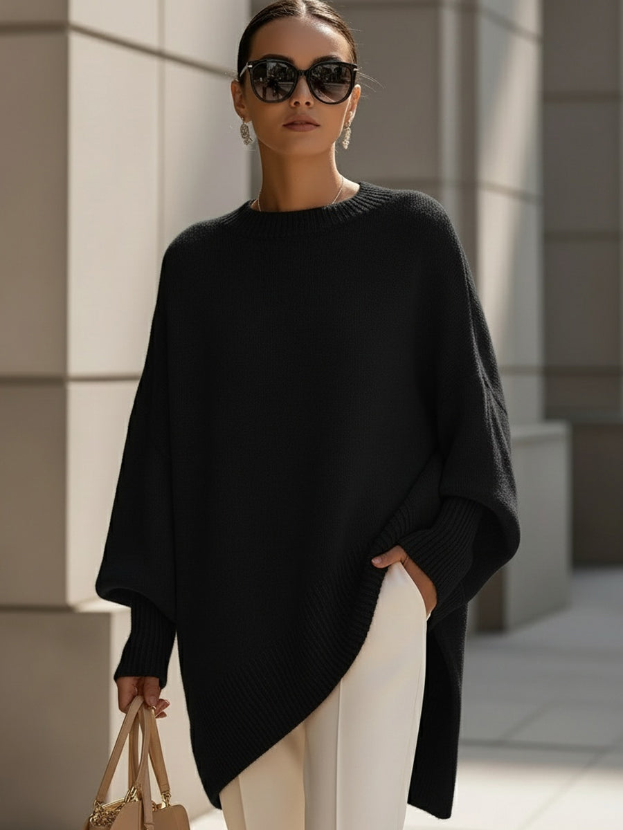 Isabella – Eleganter ponchoartiger Strickpullover
